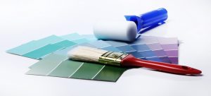 Close up of pantone color palette and other stuff
